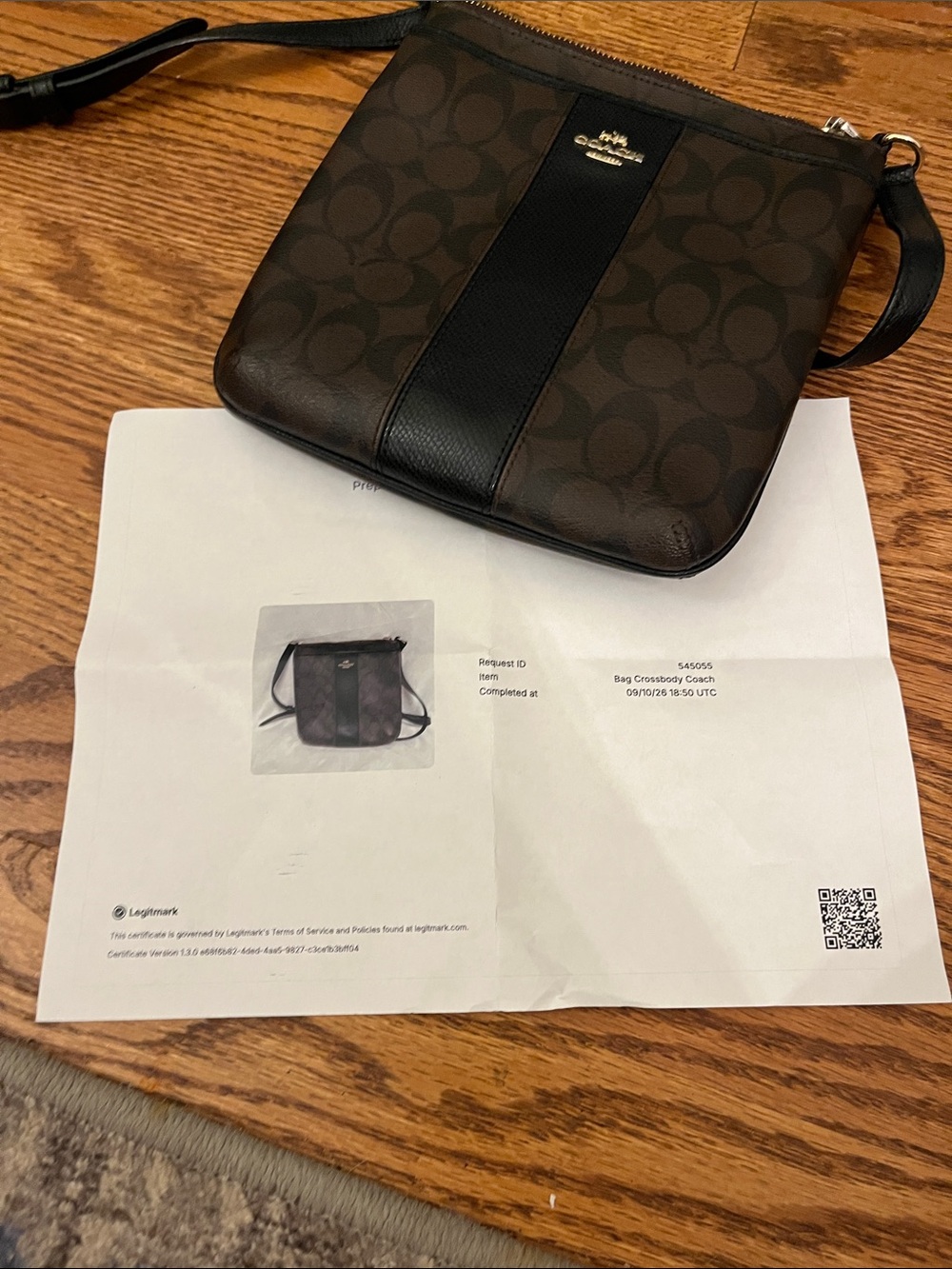 Coach Signature Crossbody Bag in brown and black PVC F52856 COA - Picture 9 of 9